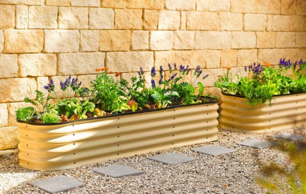 Grassroots Fabric Raised Garden Bed (2'x4') – Indoor/Outdoor Use For Flowers, Herbs & Vegetables, With Fittings