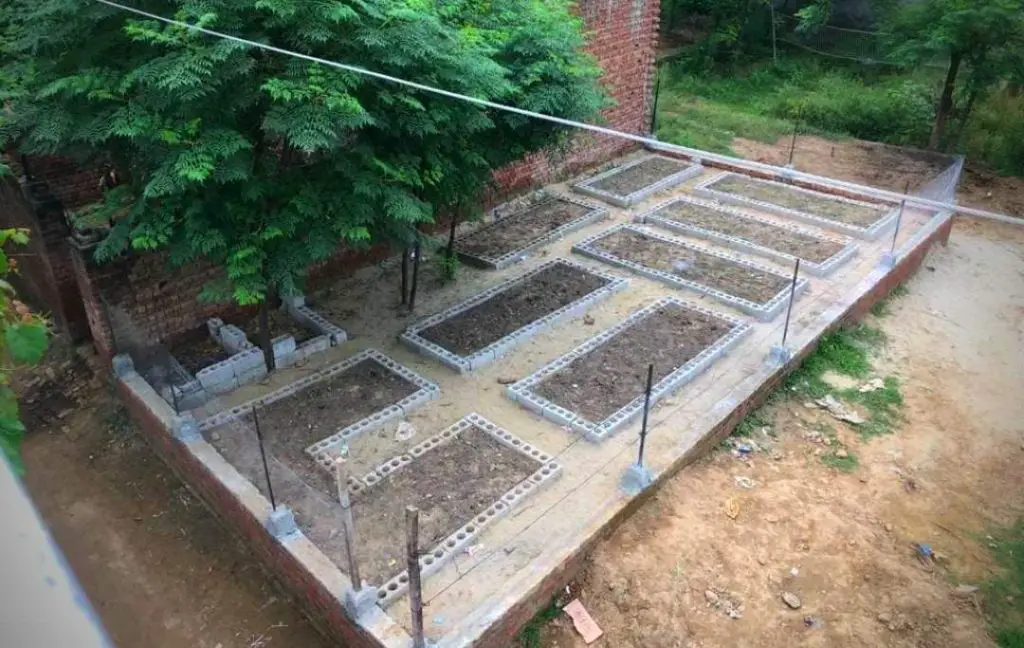 CINDER RAISED BED